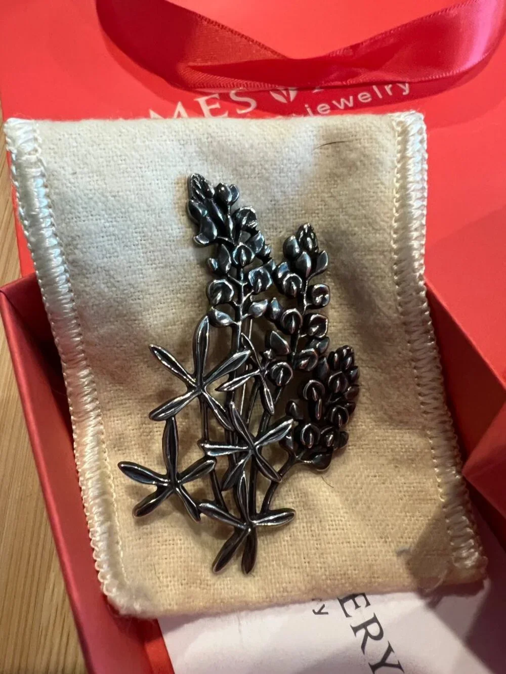 Retired James Avery Bluebonnet Sterling Silver Vintage Brooch Pin